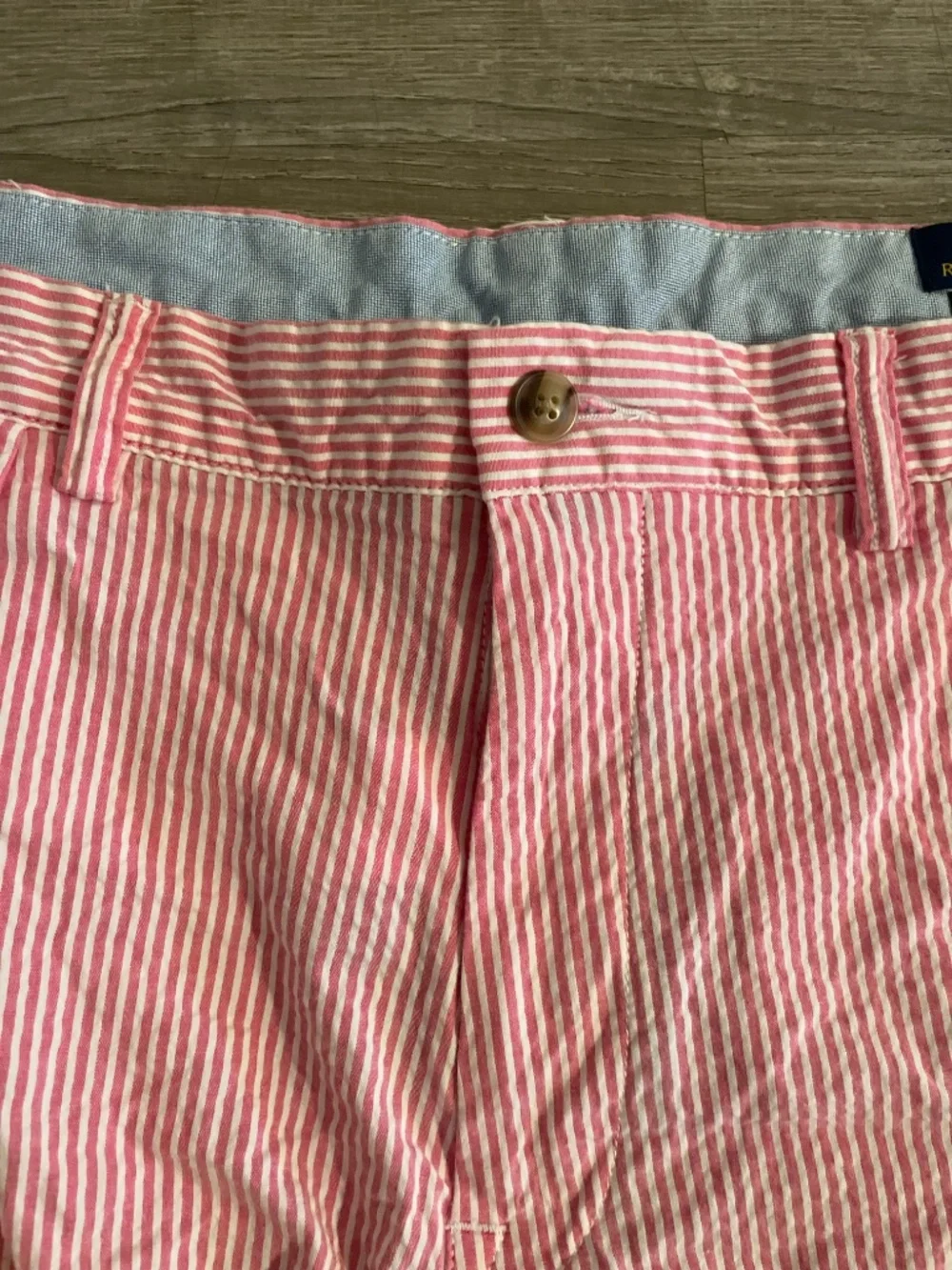 Polo Ralph Lauren Men's Classic Pink & White Striped Seersucker Shorts - Sz 36